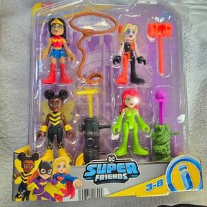 Fisher-Price Imaginext DC Super Friends Wonder Woman Harley Quinn 4 Figure HWD49